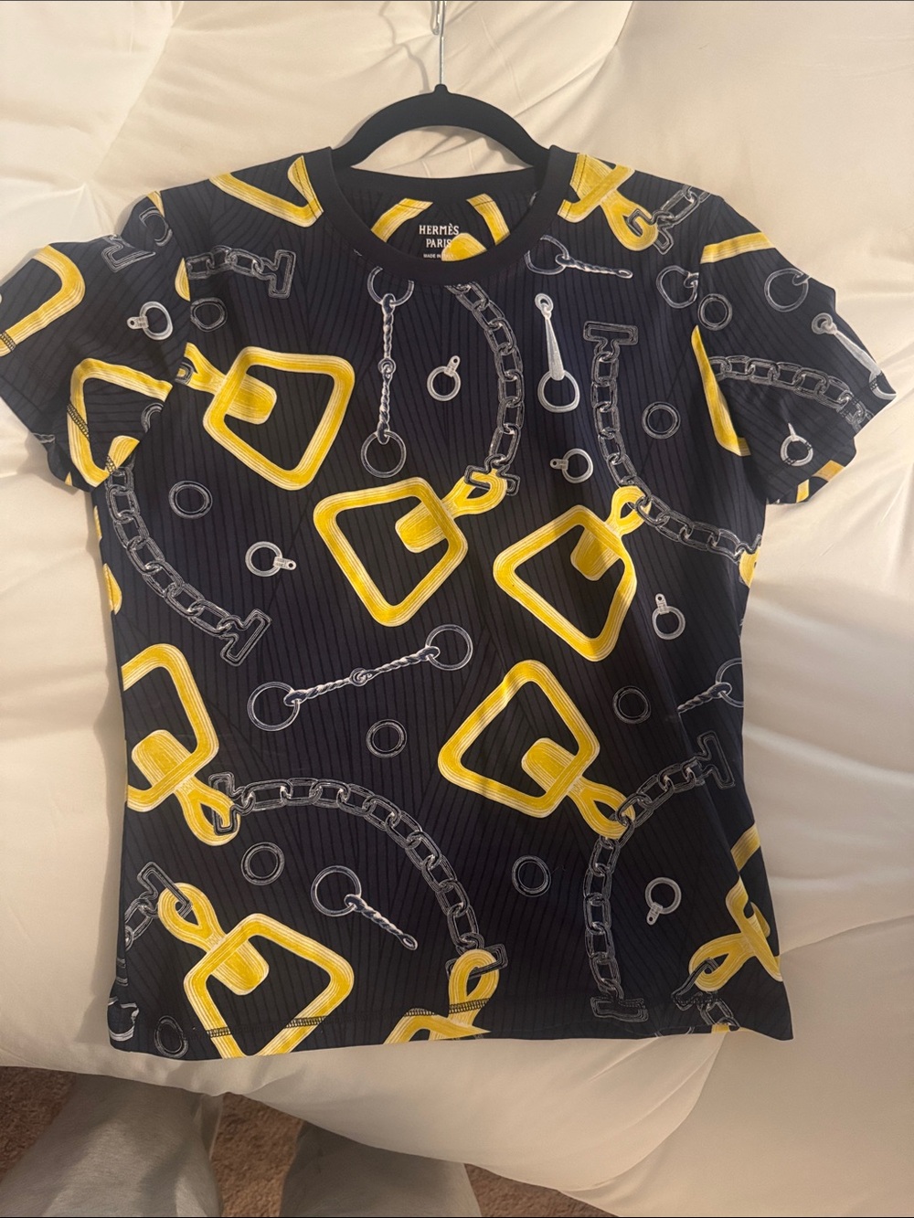 Kids Black & Yellow Chain Print Tee
